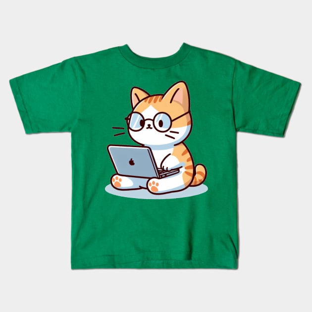 Working cat Kids T-Shirt by NeneTees